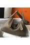 Hermes Lindy 30cm Bag In Taupe Clemence Leather GHW Replica