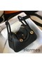 Hermes Lindy Mini Bag In Black Clemence Leather GHW Replica