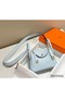 Hermes Lindy Mini Bag In Blue Brume Clemence Leather GHW Replica