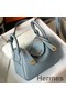 Hermes Lindy Mini Bag In Blue Lin Clemence Leather GHW Replica