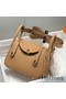 Hermes Lindy Mini Bag In Chai Clemence Leather GHW Replica