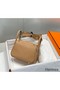 Hermes Lindy Mini Bag In Chai Clemence Leather GHW Replica