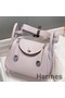 Hermes Lindy Mini Bag In Mauve Pale Clemence Leather PHW Replica