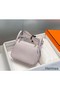 Hermes Lindy Mini Bag In Mauve Pale Clemence Leather PHW Replica