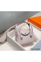 Hermes Lindy Mini Bag In Mauve Pale Clemence Leather PHW Replica