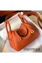 Hermes Lindy Mini Bag In Orange Clemence Leather GHW Replica