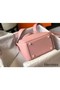 Hermes Lindy Mini Bag In Pink Clemence Leather GHW Replica