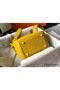 Hermes Lindy Mini Bag In Yellow Clemence Leather GHW Replica