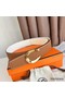 Hermes Luck Reversible Belt 38MM in Gold and White Epsom Calfskin Replica