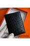 Hermes MC² Euclide Card Holder in Black Matte Alligator Leather Replica