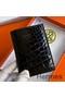 Hermes MC² Euclide Card Holder in Black Shiny Alligator Leather Replica