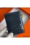 Hermes MC² Euclide Card Holder in Blue Colvert Shiny Alligator Leather Replica