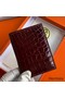 Hermes MC² Euclide Card Holder in Bordeaux Shiny Alligator Leather Replica