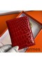 Hermes MC² Euclide Card Holder in Red Shiny Alligator Leather Replica