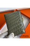 Hermes MC² Euclide Card Holder in Tourterelle Shiny Alligator Leather Replica