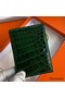 Hermes MC² Euclide Card Holder in Vert Emeraud Shiny Alligator Leather Replica
