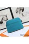 Hermes Medium Bolide Travel Case In Blue Horizon Cotton Replica
