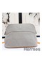 Hermes Medium Bolide Travel Case In Grey Cotton Replica