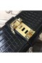 Hermes Medor Clutch Bag In Black Crocodile Leather Replica