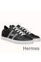 Hermes Men's Avantage Sneakers In Black Calfskin Replica