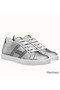 Hermes Men's Avantage Sneakers In Grey Metallic Leather Replica
