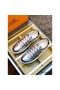 Hermes Men's Avantage Sneakers In Grey Metallic Leather Replica