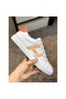 Hermes Men's Avantage Sneakers In White/Orange Calfskin Replica