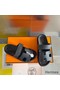 Hermes Men's Chypre Sandals in Black Calfskin Replica