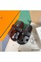 Hermes Men's Chypre Sandals in Black Calfskin Replica