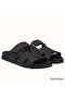 Hermes Men's Chypre Sandals in Black Epsom Calfskin Replica