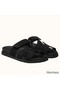 Hermes Men's Chypre Sandals in Black Suede Calfskin Replica