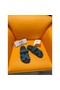 Hermes Men's Chypre Sandals in Blue Suede Calfskin Replica