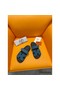 Hermes Men's Chypre Sandals in Blue Suede Calfskin Replica