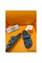 Hermes Men's Chypre Sandals in Blue Suede Calfskin Replica