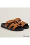 Hermes Men's Chypre Sandals in Brown Calfskin Replica