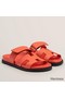 Hermes Men's Chypre Sandals in Orange Epsom Calfskin Replica