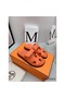 Hermes Men's Chypre Sandals in Orange Epsom Calfskin Replica