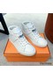 Hermes Men's Daydream High-top Sneakers in White Leather Replica