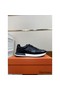 Hermes Men's Drive Sneakers In Black Leather Replica