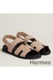 Hermes Men's Genius Sandals In Beige Suede Calfskin Replica