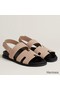 Hermes Men's Genius Sandals In Beige Suede Calfskin Replica