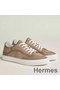 Hermes Men's Get Sneakers in Beige Suede Leather Replica