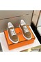 Hermes Men's Get Sneakers in Beige Suede Leather Replica