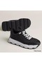 Hermes Men's Impulse Sneakers in Black Fabric and Leather Replica