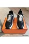 Hermes Men's Impulse Sneakers in Black Fabric and Leather Replica