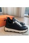 Hermes Men's Impulse Sneakers in Black Fabric and Leather Replica