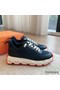 Hermes Men's Impulse Sneakers in Navy Fabric and Leather Replica