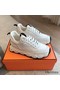 Hermes Men's Impulse Sneakers in White Fabric and Leather Replica