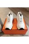 Hermes Men's Impulse Sneakers in White Fabric and Leather Replica