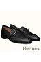 Hermes Men's Monterey Loafers In Black Calfskin Replica